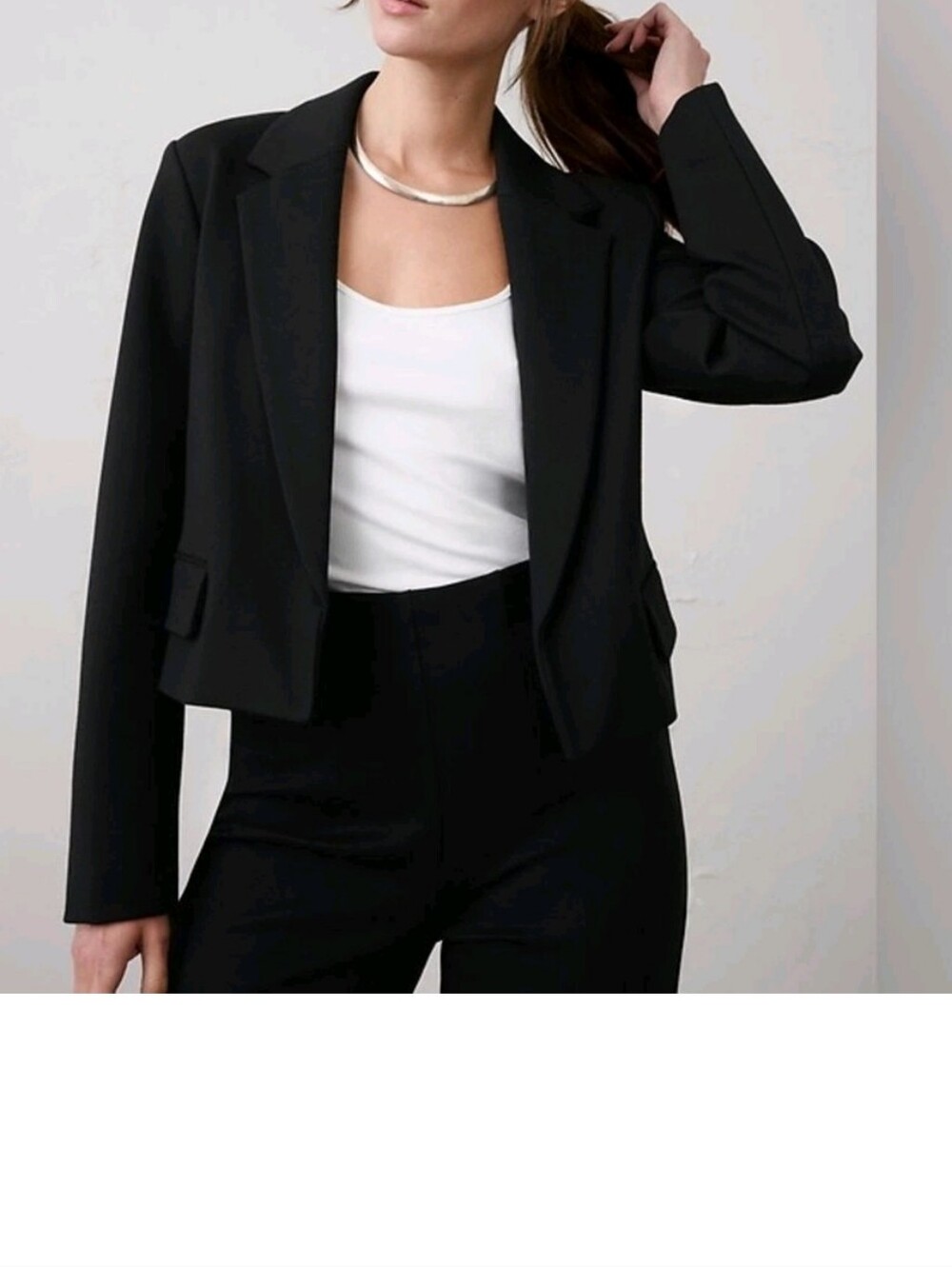NWT$160 Banana Republic Preppy Black Ponte Short Blazer Size: L